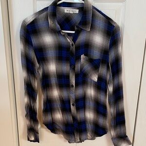 Workshop republic clothing button-up women’s plaid checkered blouse/top